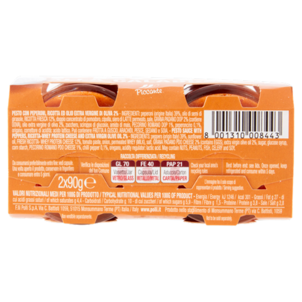 Polli Pesto alla Calabrese con Ricotta Fresca 2 x 90 g