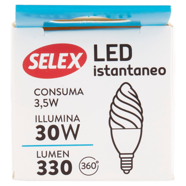 Selex Lampadina Led Tortiglione E14 4W Luce Calda