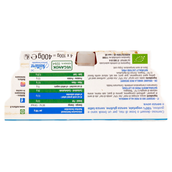 Náttúra Dessert di Riso alla Vaniglia Bio 4 x 100 g