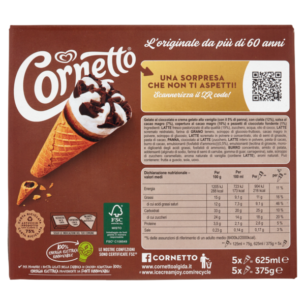 Cornetto Cioccolato 5 x 75 g