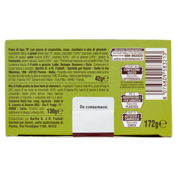 Mullno Bianco Intervalli - Kit Pan Goccioli e Vellutata Fragola Banana 172g