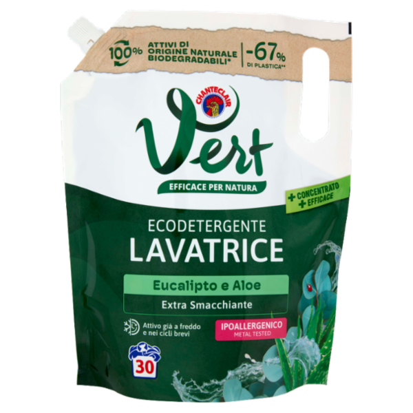 Vert di Chanteclair Ecodetergente Lavatrice Eucalipto e Aloe 1200 ml