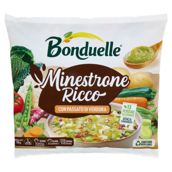 Bonduelle Minestrone Ricco con Passato di Verdura Surgelato 750 g