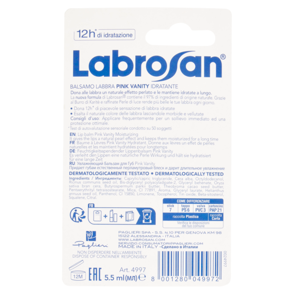 Labrosan Balsamo Labbra Pink Vanity Idratante 5.5 ml
