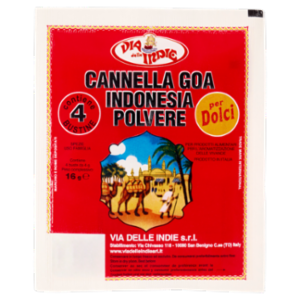 Via Delle Indie Cannella Goa Indonesia Polvere Per Dolci 4 x 4 g