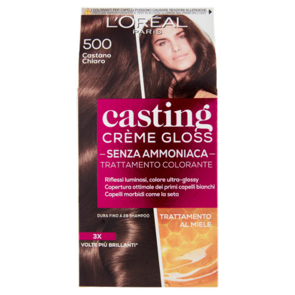 L'Oréal Paris Tinta Capelli Casting Creme Gloss, Senza Ammoniaca, 500 Castano Chiaro