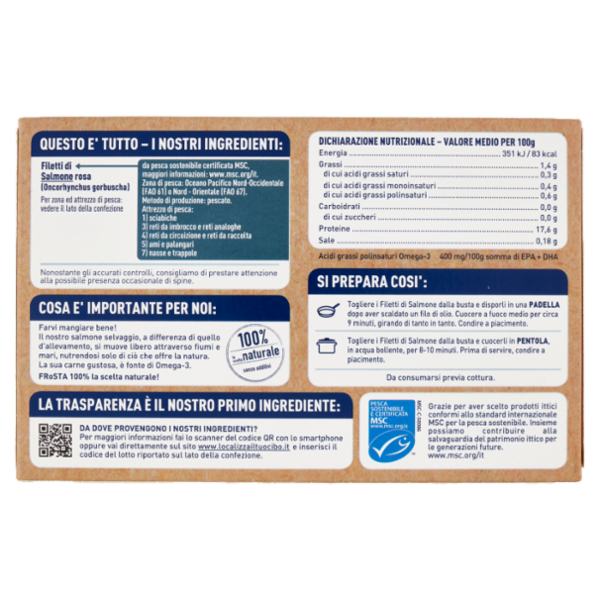 FRoSTA Filetti da Pesca Sostenibile di Salmone Selvaggio 180 g