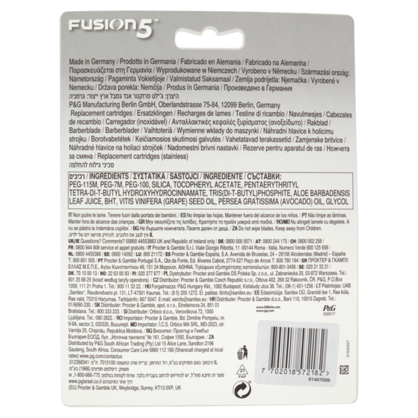 Gillette Lamette di Ricambio per Rasoio da Uomo Fusion5, 6 Ricariche