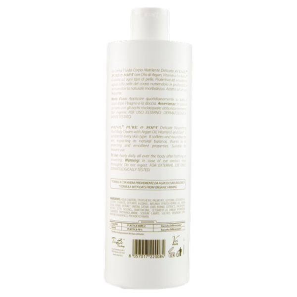 Avenil pure & soft Crema Fluida Corpo Nutriente argan & vitamina E 400 ml