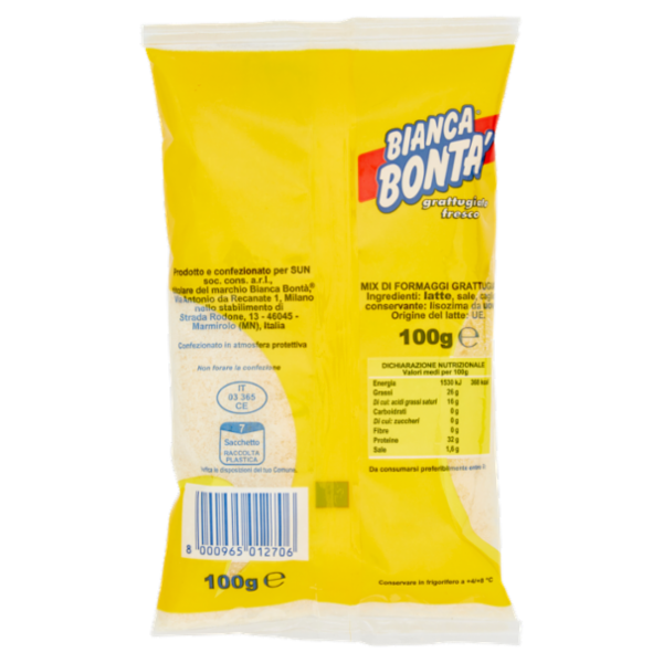 Bianca Bontà Mix di Formaggi Grattugiati 100 g