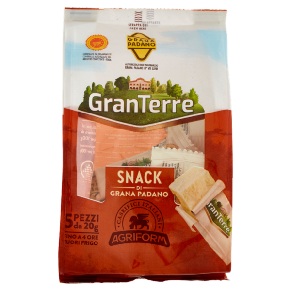 Granterre Snack di Grana Padano DOP 5 x 20 g