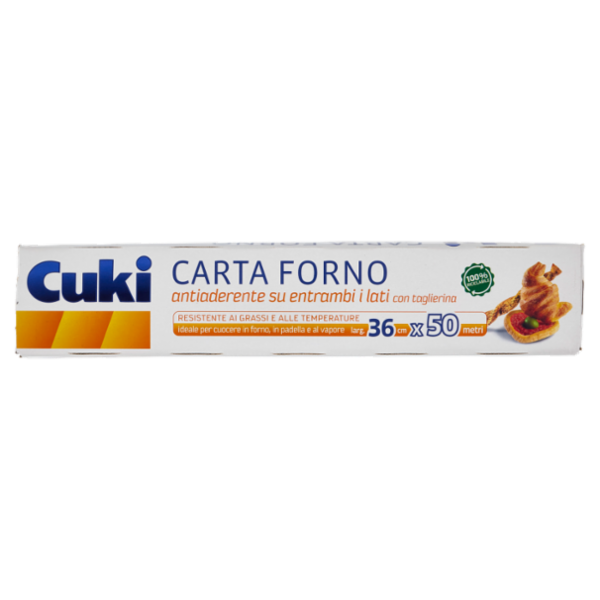 Cuki Carta Forno andiaderente su entrambi i lati con taglierina larg. 36 cm x 50 metri
