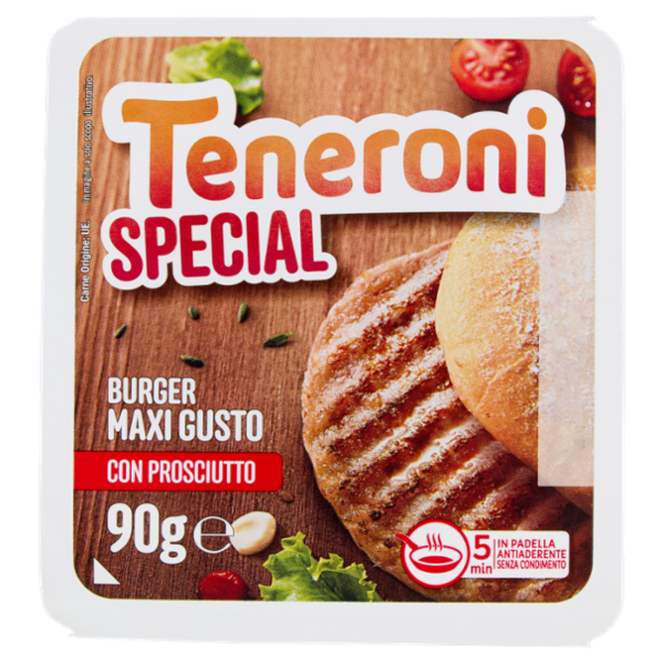 Teneroni Special Burger Maxi Gusto con Prosciutto 90 g