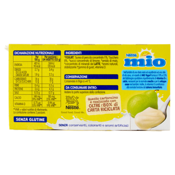 NESTLÉ MIO Yogurt Cremoso Senza Pezzi Pera 2x125g
