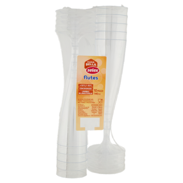Selex Casa Bella Bicchieri Flutes Trasparenti 140 cc 10 pezzi