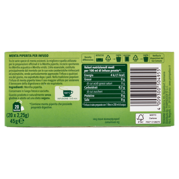 Pompadour Infuso Menta piperita 20 x 2,25 g