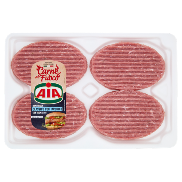 Aia Carne al Fuoco Hamburger Classico con Tacchino con Rosmarino 0,400 kg