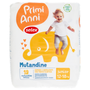 Selex Primi Anni Pannolini Mutandine Per Bambini Junior 12-18 Kg 19 Pezzi