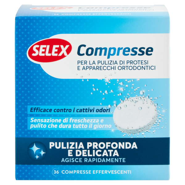 Selex Compresse per la Pulizia di Protesi e Apparecchi Ortodontici 36 pezzi