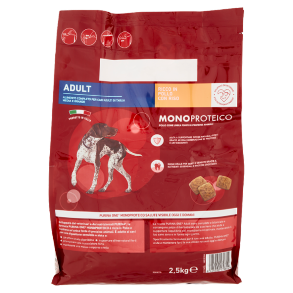 PURINA ONE Monoproteico Adult Ricco in Pollo con Riso 2,5 kg