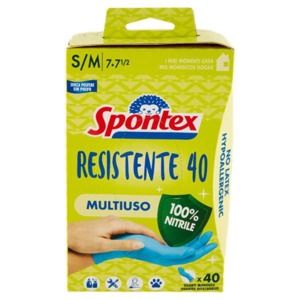 Spontex Guanti Usa&Getta Resistente 40 tg S/M