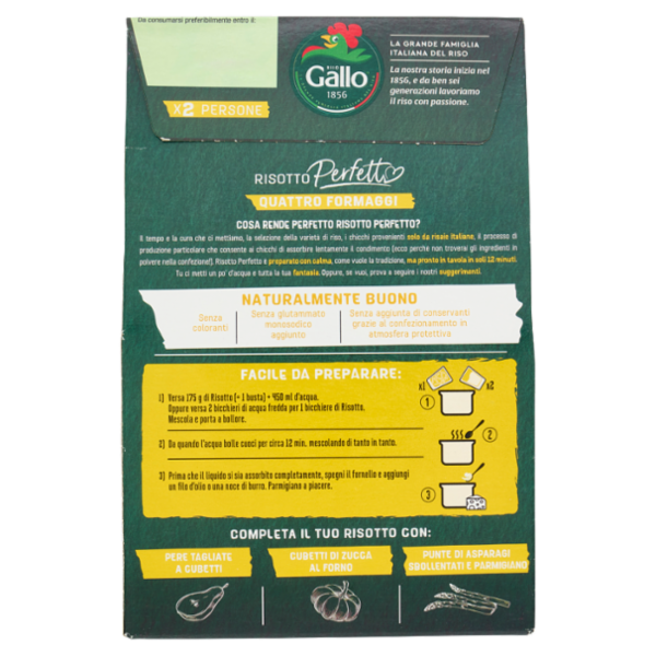 Riso Gallo Risotto Perfetto Quattro Formaggi 175 g