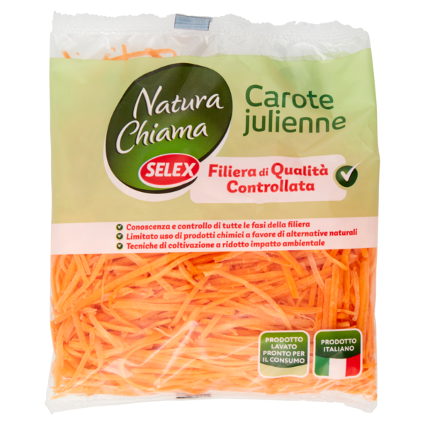 Selex Natura Chiama Carote Julienne Lavate e Pronte per il Consumo 200 g