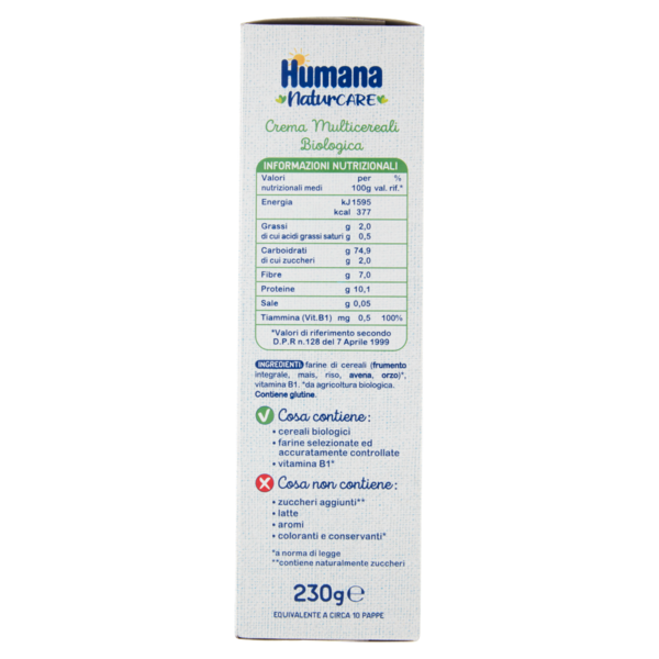 Humana Crema Multicereali Biologica 230 g