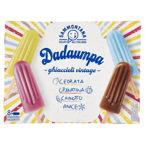 Sammontana Dadaumpa ghiaccioli vintage Cedrata, Granatina, Chinotto, Anice 8 x 62 g