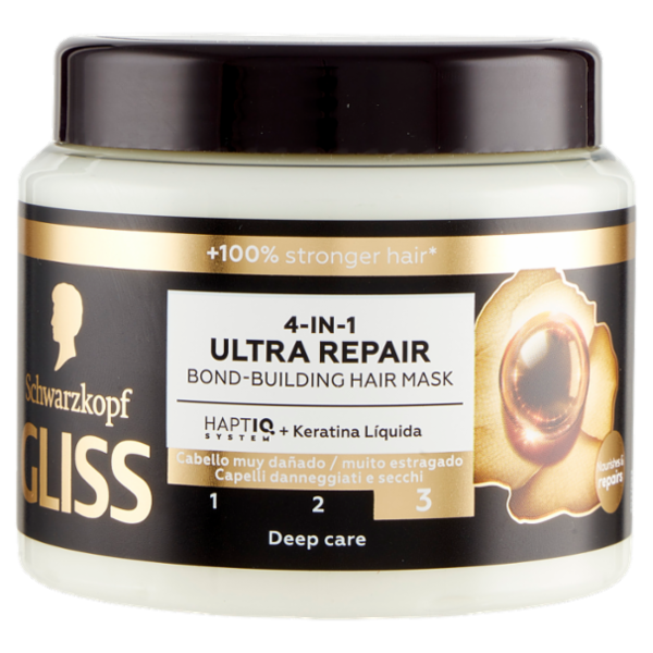 Gliss 4-in-1 Ultra Repair Maschera Bond Building per Capelli 400ml