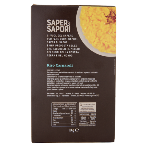 Selex Saper di Sapori Riso Carnaroli I.G.P. Riso del Delta del Po 1 kg