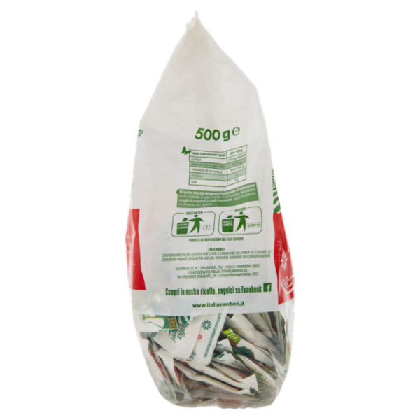 Italia Zuccheri Bustine di Zucchero 100% Italiano - 100 bustine, 500 g