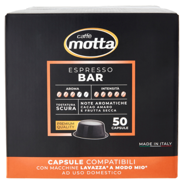 caffè motta Espresso Bar Capsule Compatibili con Macchine Lavazza A Modo Mio 50 x 7 g