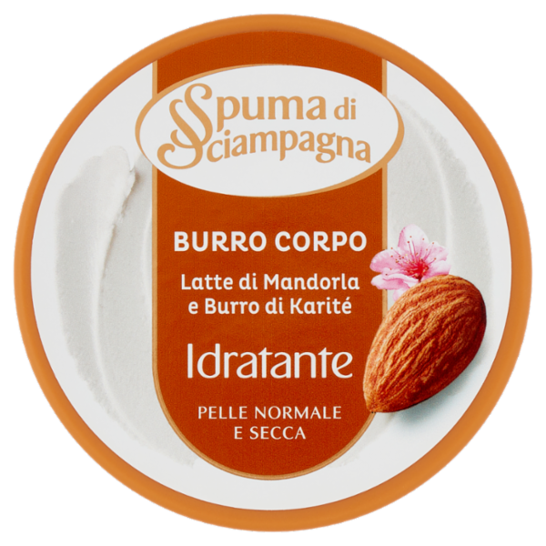 Spuma di Sciampagna Burro Corpo Latte di Mandorla e Burro di Karité Idratante 200 ml