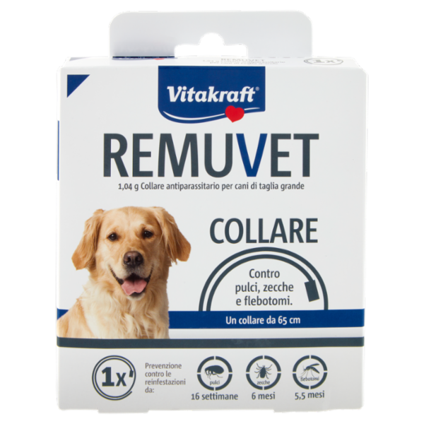 Vitakraft Remuvet 1,04 g Collare antiparassitario per cani di taglia grande 1 pz