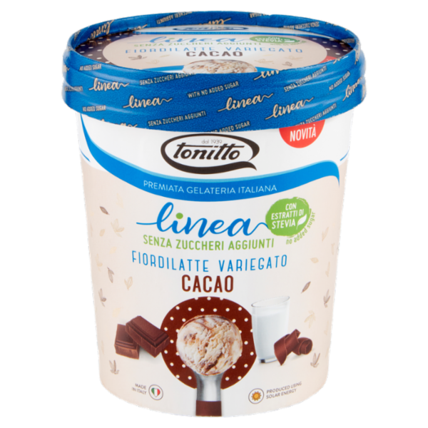 tonitto linea Senza Zuccheri Aggiunti Fiordilatte Variegato Cacao 250 g