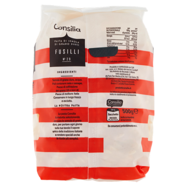 Consilia Pasta di Semola Trafilata al Bronzo Fusilli 500 g