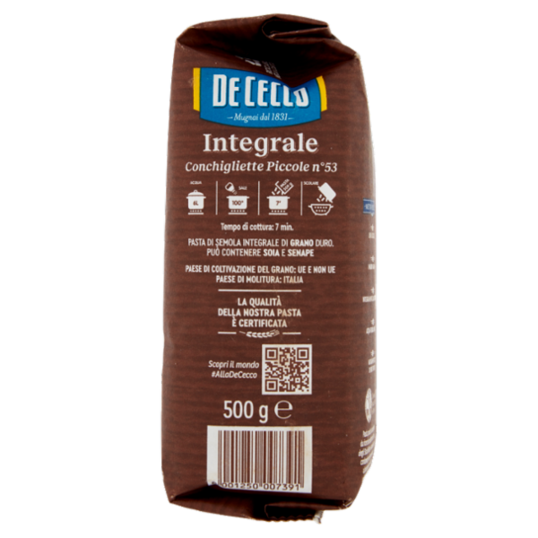 De Cecco Integrale Conchigliette Piccole n° 53 500 g