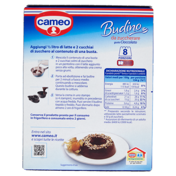 cameo Budino da zuccherare gusto Cioccolato 2 x 48 g