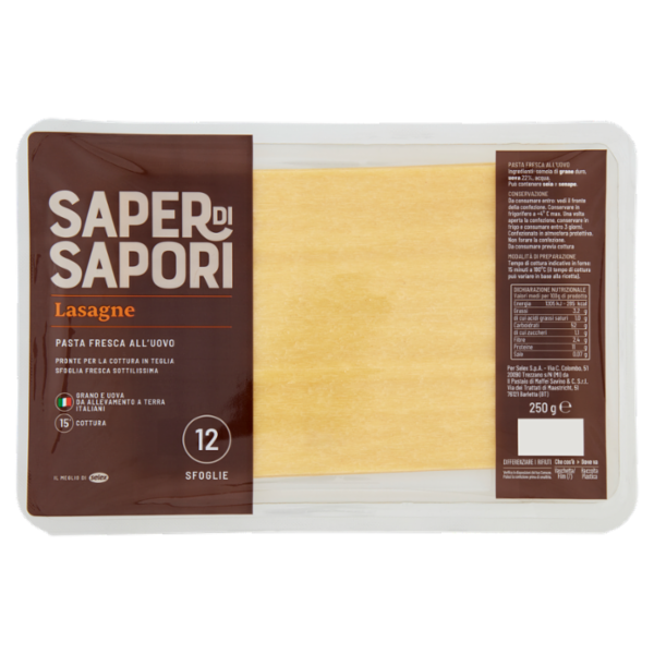 Selex Saper di Sapori Pasta Fresca all'Uovo Lasagne 250 g