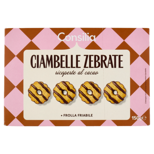 Consilia Ciambelle Zebrate Ricoperte al Cacao 150 g