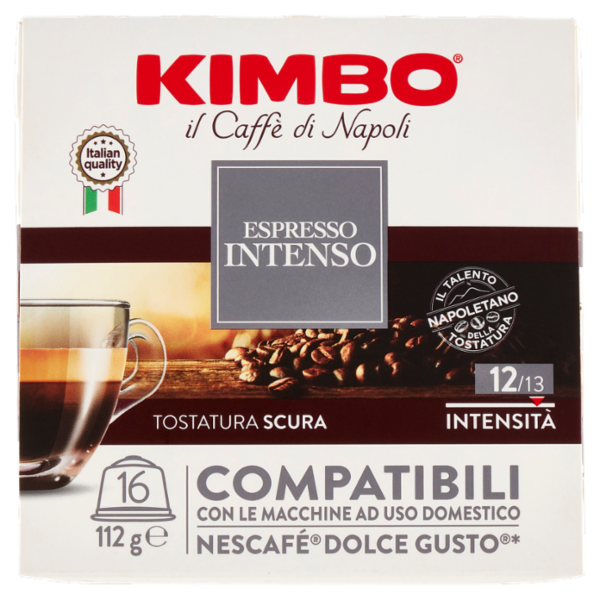 Kimbo Espresso Intenso Capsule Compatibili con le Macchine Nescafé Dolce Gusto* 16 x 7 g