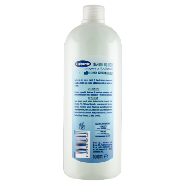 IL GIGANTE Sapone Liquido con agente antibatterico Ricarica 1000 ml