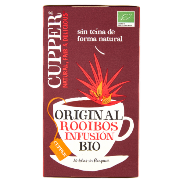 CUPPER Infuso Biologico Rooibos, Antiossidante, Senza Teina, Senza Caffeina, 20 Bustine 40 g