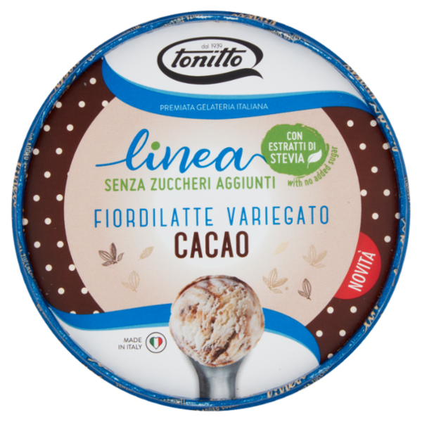 tonitto linea Senza Zuccheri Aggiunti Fiordilatte Variegato Cacao 250 g