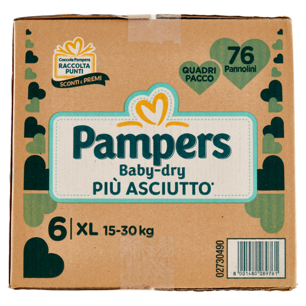 Pampers Baby-dry 6 XL 76 pz