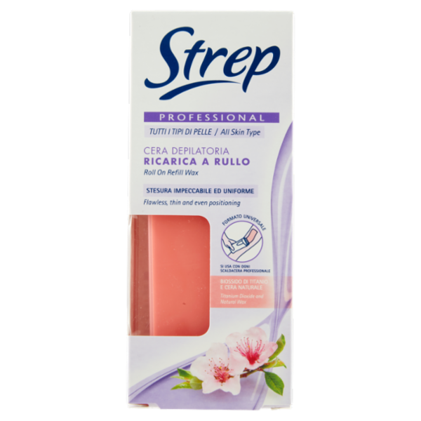 Strep Professional Cera Depilatoria Ricarica a Rullo Tutti i Tipi di Pelle 100 ml