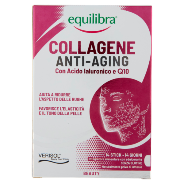 equilibra Collagene Anti-Aging con Acido Ialuronico e Q10 14 Stick monodose 140 g