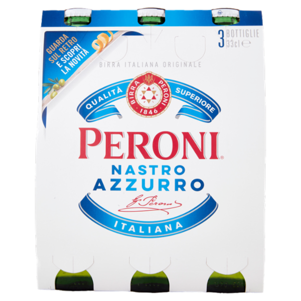 Peroni Nastro Azzurro Birra 3 x 33 cl