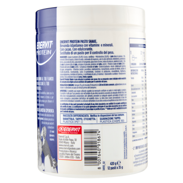 Enervit Protein Shake Sostituto del Pasto con Cacao 12 Pasti 420 g